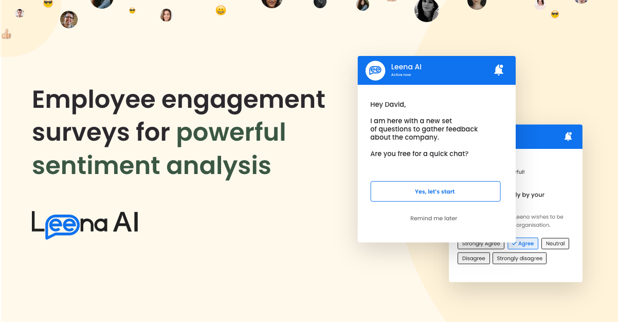 Employee engagement surveys for sentiment analysis